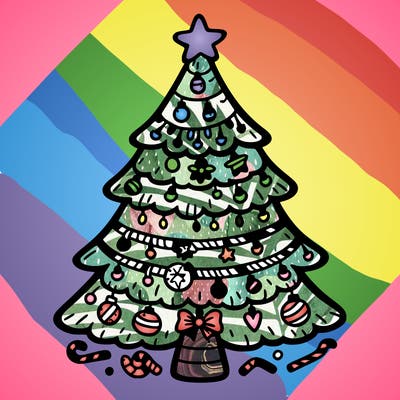 christmas tree with lots of details