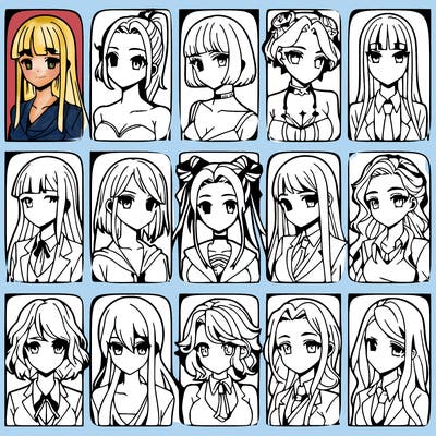 girls that look diffrent anime