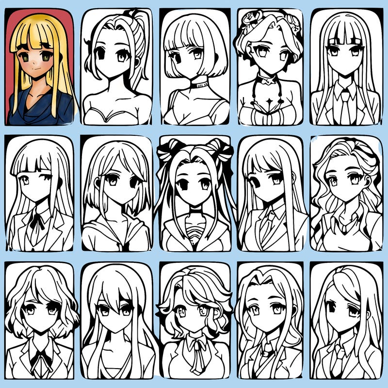 girls that look diffrent anime