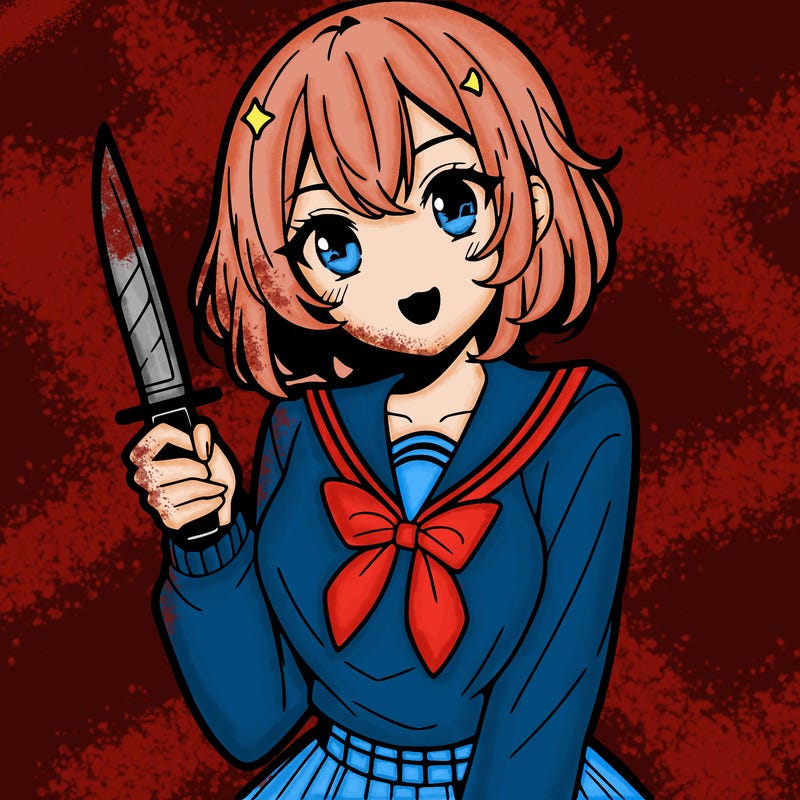 anime girl with a knife
