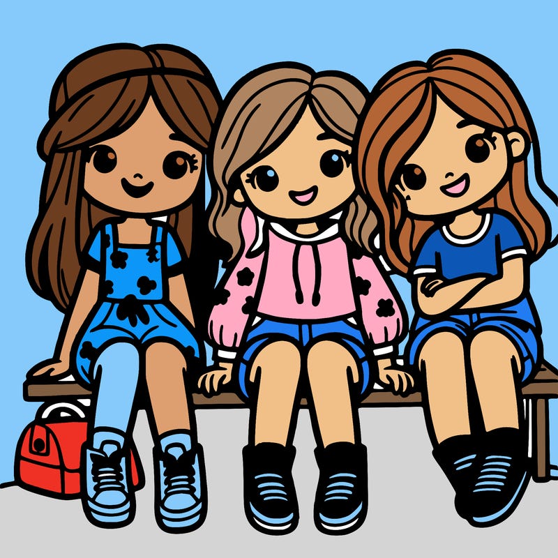 three girls hanging out