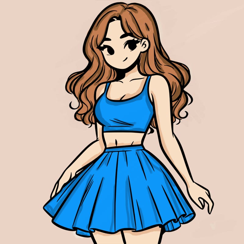 woman in a skirt and crop top