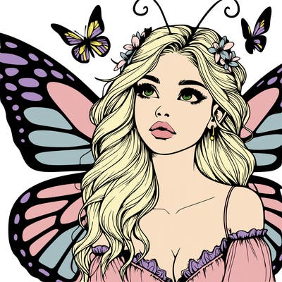 butterfly fairy realistic girl