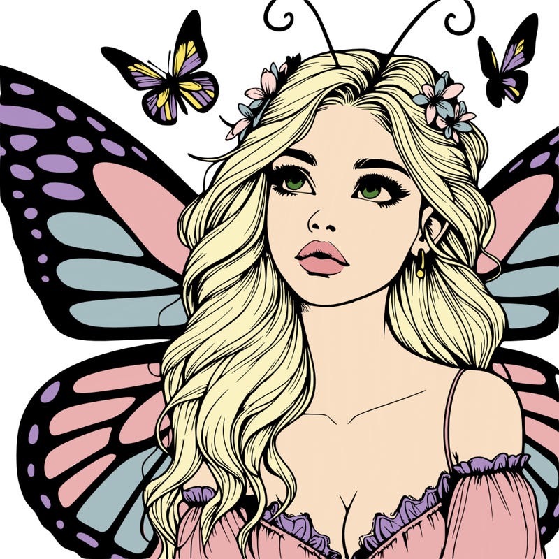butterfly fairy realistic girl
