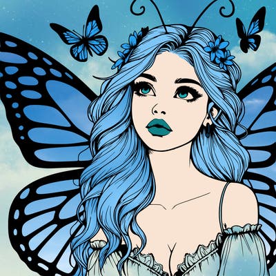 butterfly fairy realistic girl