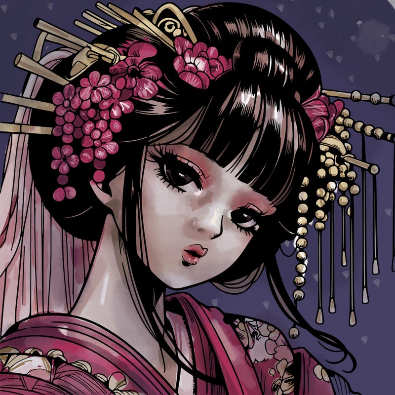manga geisha detail