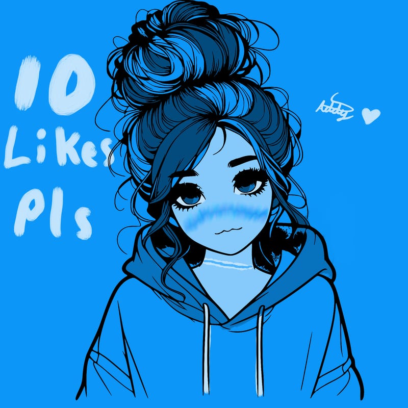 realistic girl with a massy bun and a hoodie