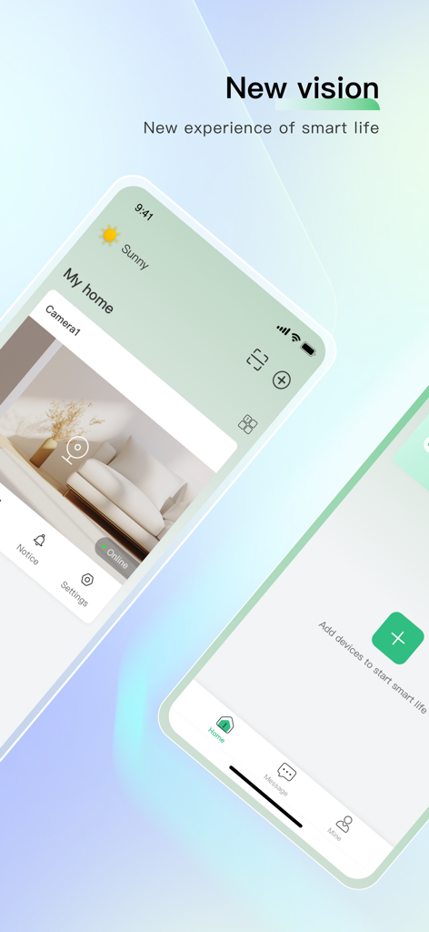 Ziicam - Panel de la aplicación de seguridad Ziicam con transmisión de cámara en vivo y configuración del hogar inteligente