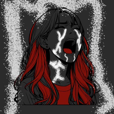 screaming realistic, girl