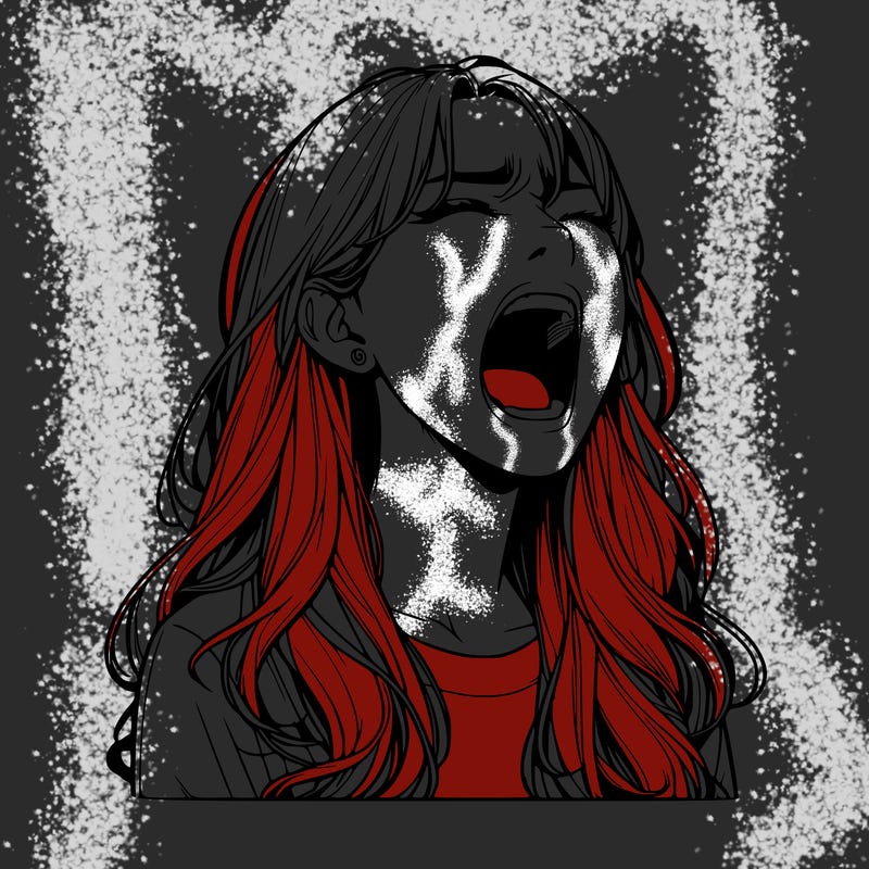 screaming realistic, girl