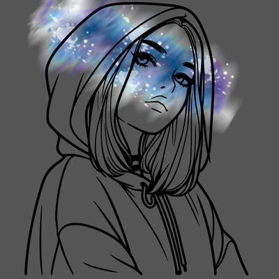 a realistic girl in a hoodie