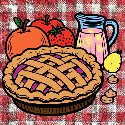 a pie of food