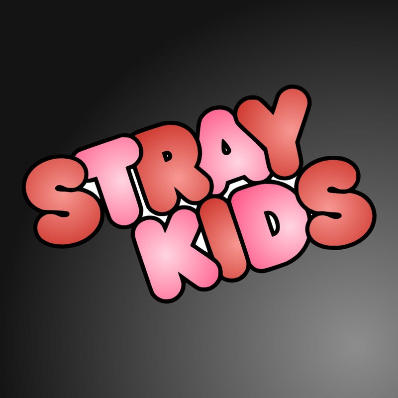 bubble letters saying stray kids