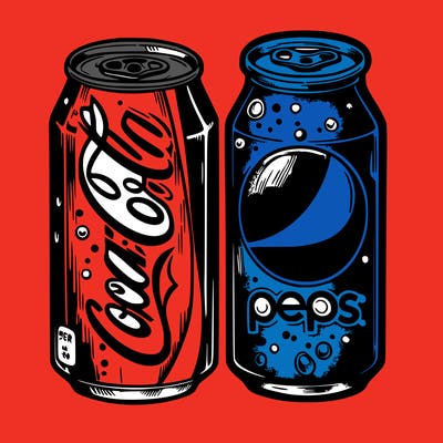 coca-cola and pepsi (realistic)