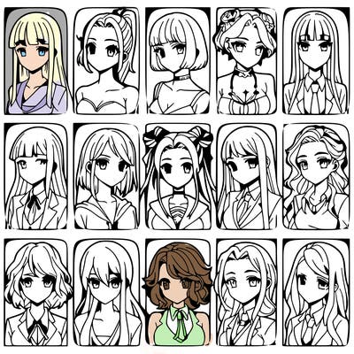 girls that look diffrent anime