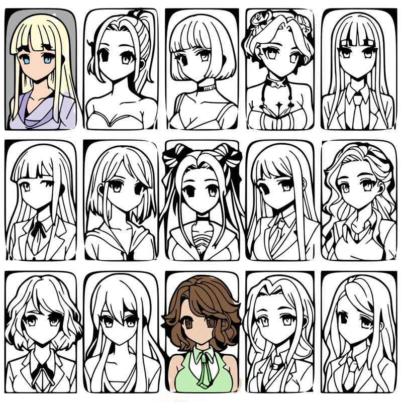 girls that look diffrent anime