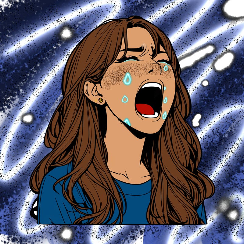 screaming realistic, girl