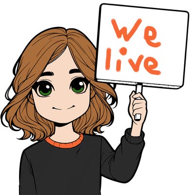 realistic girl holding up a sign