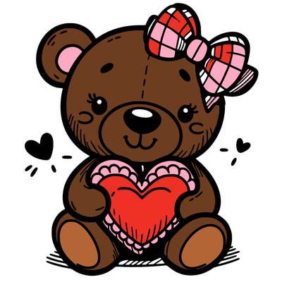 teddy bear hugging a heart