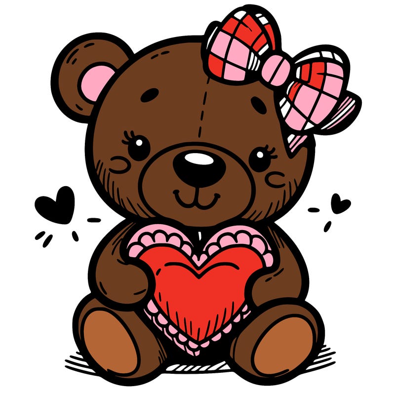teddy bear hugging a heart