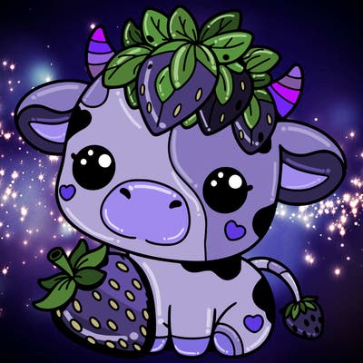 cute strawberry cow