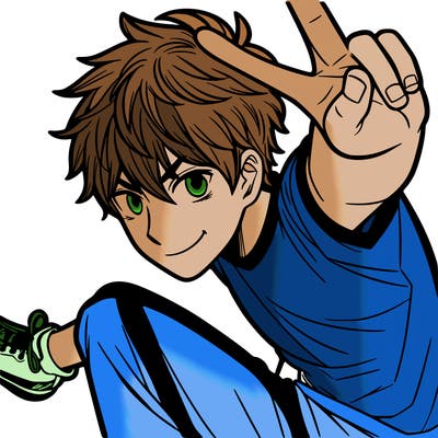 manga boy doing a pose