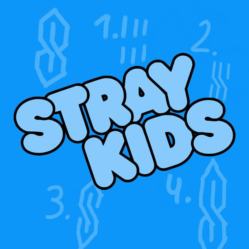 bubble letters saying stray kids