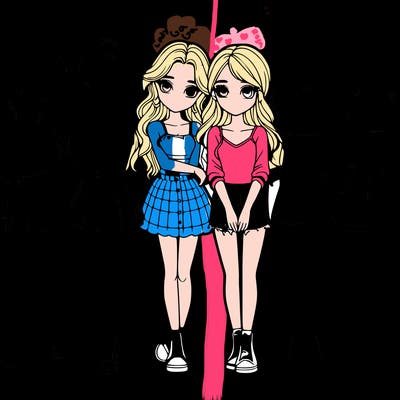 a group of girls realistic