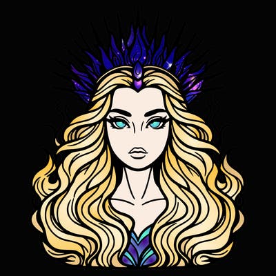 realistic beautiful queen of fire