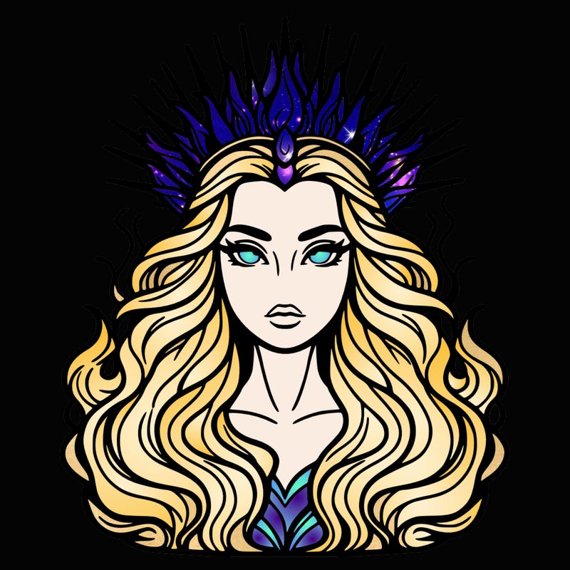 realistic beautiful queen of fire