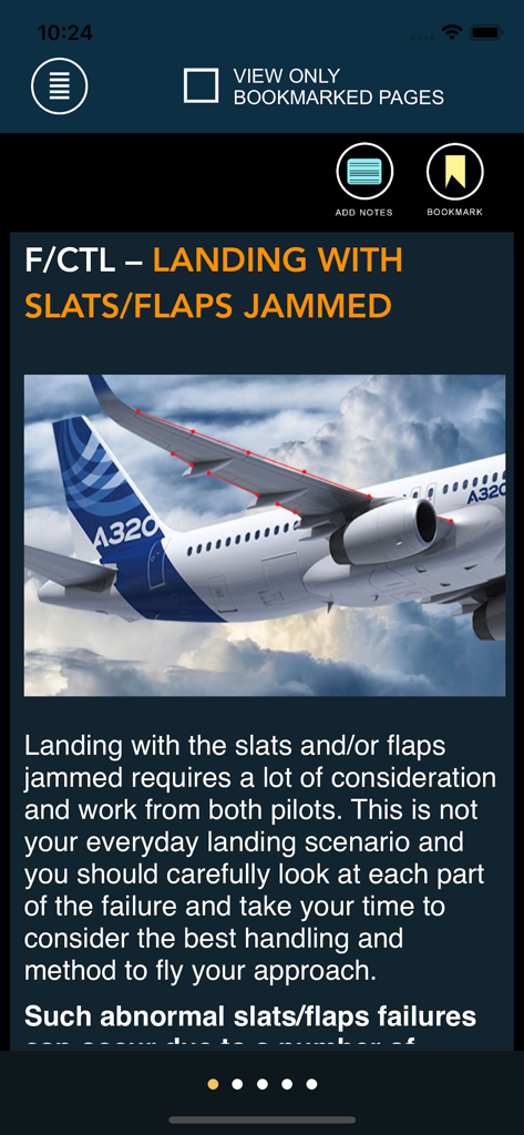 Educational guide for landing an Airbus A320 with jammed slats and flaps.