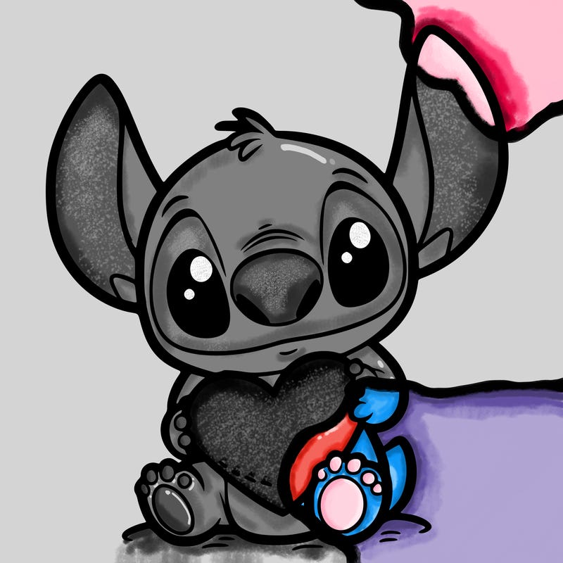 stich holding a heart