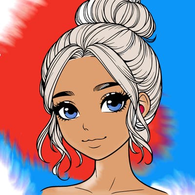 realistic pretty girl with hair in bun