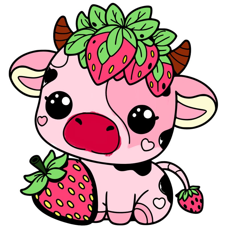 cute strawberry cow