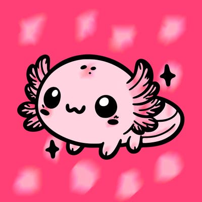 cute easy baby axolotl