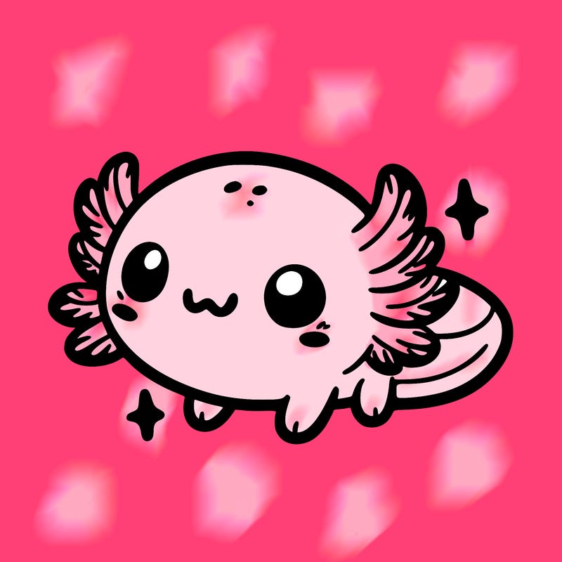cute easy baby axolotl