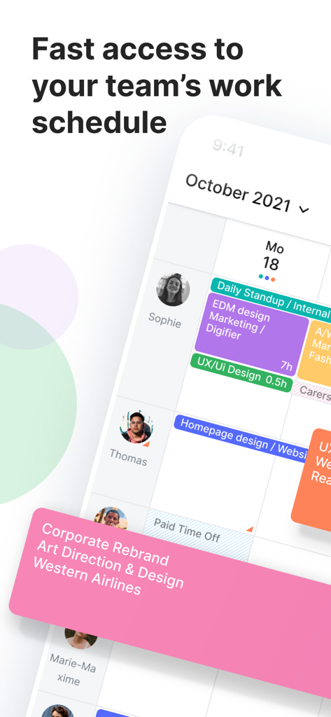 Float App Teamarbeitszeitplan, der Projektzuweisungen und Teamverfügbarkeit anzeigt