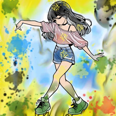 realistic girl danceing