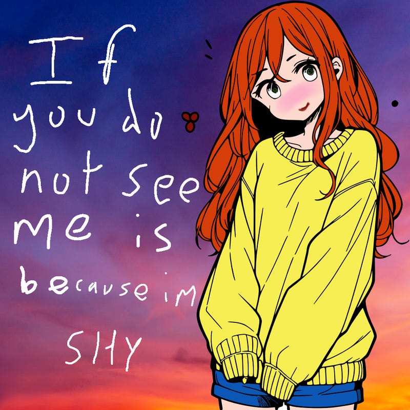 manga teen girl  in a sweater and baggy pants