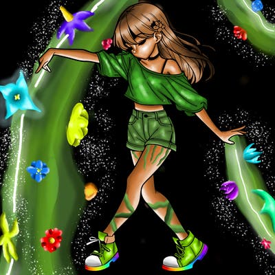 realistic girl danceing