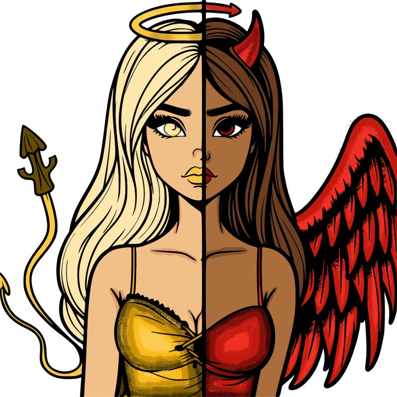 devil vs angel realistic girl