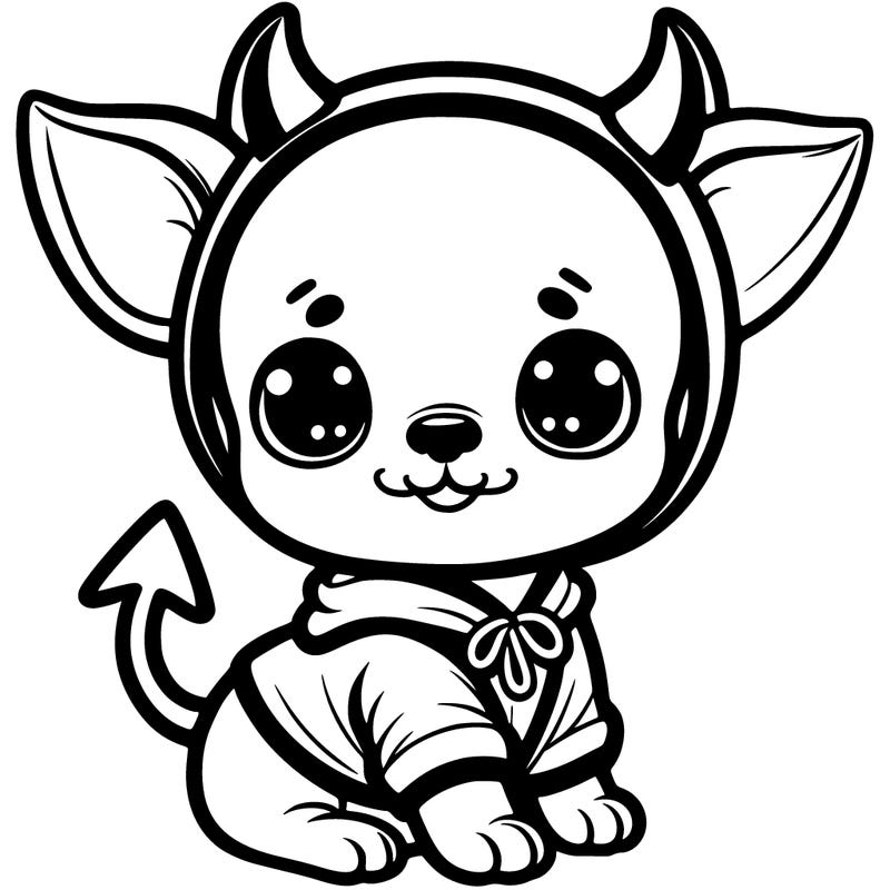cute chihuahua puppy in devil costume