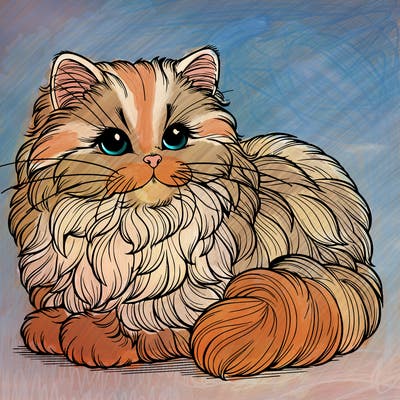 gorgeous, realistic, fluffy cat