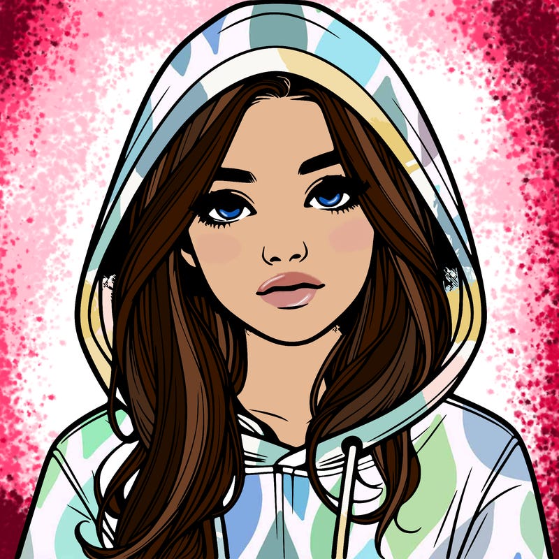 realistic girl with a hoodie