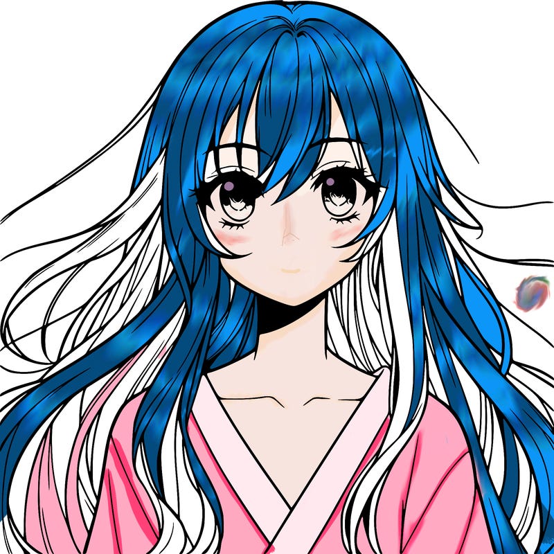 manga girl long hair