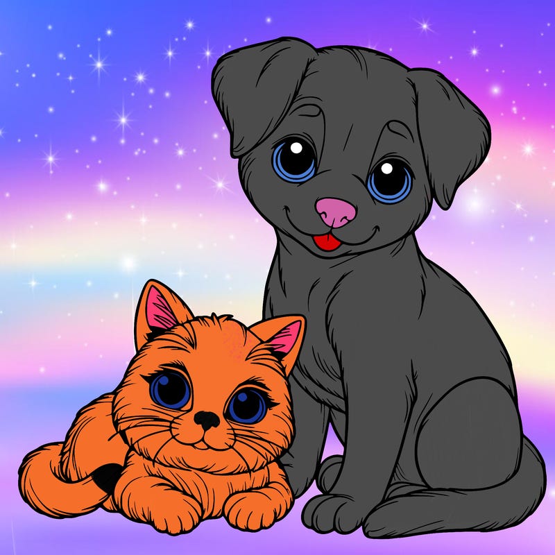 realistic cat and dog