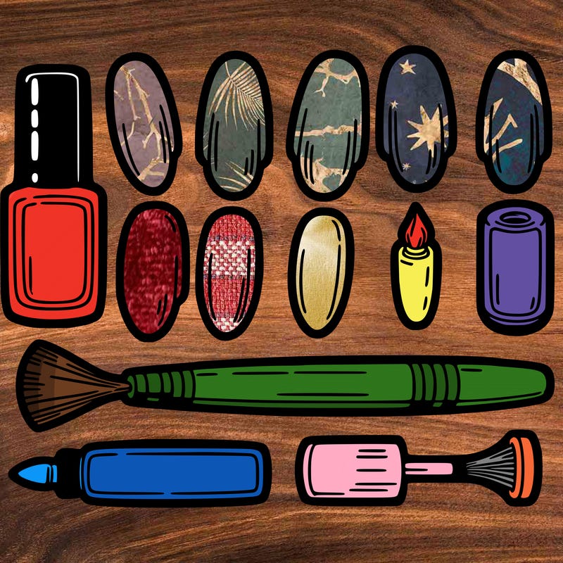 a set of plain nails