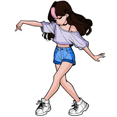 realistic girl danceing