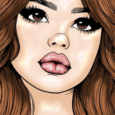 really realistic girl with lips