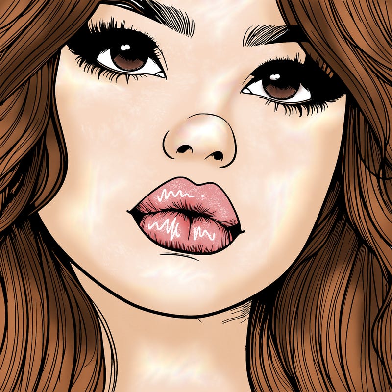 really realistic girl with lips